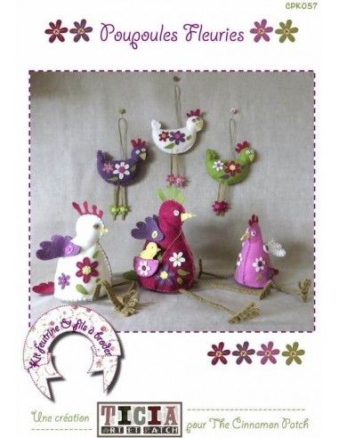 Kit Feutrine "Poupoules Fleuries" -...