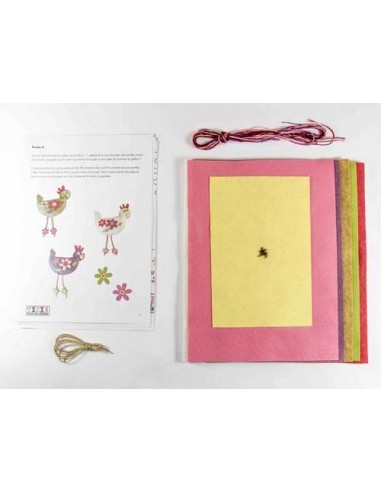 Kit Feutrine "Poupoules Fleuries" -...