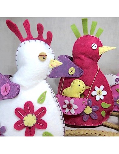 Kit Feutrine "Poupoules Fleuries" -...