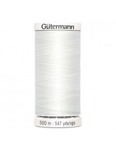 Fil à Coudre 100% polyester 500m Gütermann - BLANC 800