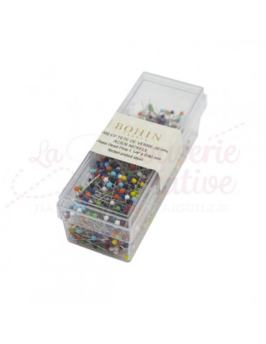 1000 Épingles à Tête de Verre - BOHIN