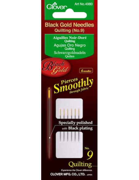 6 Aiguilles à Quilter "Black" - Clover 4980